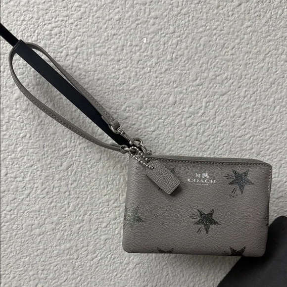 Coach Starry Gray Wristlet - Picture 1 of 8